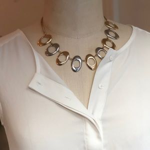 Gold & silver ring necklace